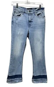 Lucky Brand Women Bridgette Mini Boot Jeans Size 4/27‎ Blue Denim Boho Festival