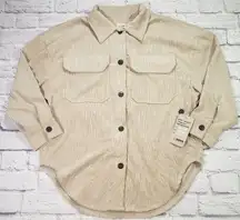 CI SONO Tan Corduroy Shacket Shirt Jacket Womens Size Small