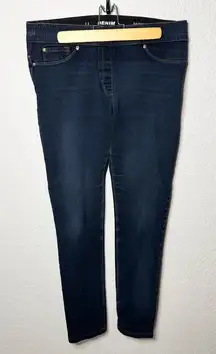 Nygard Luxe Denim Skinny Cuff Jeans Dark Wash Stretch Size L 14-16 Elastic Waist
