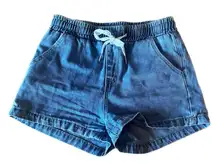 Paper Bag soft Denim front tie shorts