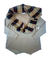 89TH & Madison Tan Women's‎ Large Sweater And Scarf  Set "Burberry Look" Classy
