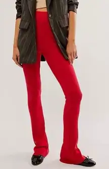 ✨Free People Golden Hour Knit Ribbed Red Sz Small Pants✨