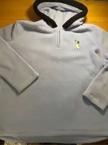 Vintage Disney 101 Dalmatians fleece hooded pullover 1/4 zip xl