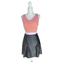 It’s NWT Woman’s Faux Leather Flared Y2K Retro Ballerina Mini Skirt Plus Size 3X