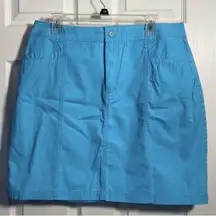 FrenchCuff Mini Skirt, Teal Blue, Size 14