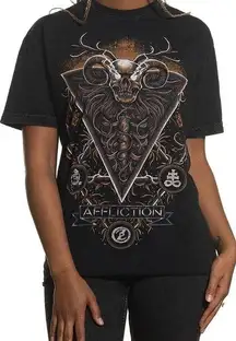 Affliction Womens T Shirts and Tops for Women - Guardian Black Lava