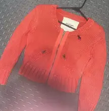 Abercrombie coral zip sweater y2k knit cropped spring knit cropped preppy boho