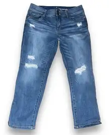 Soho distressed Curvy Cropped Boyfriend jeans