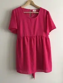 3/$15 - Isabel‎ Maternity Crewneck Short Sleeves Dress Belt Pink Womens S…