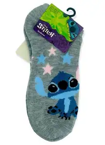 Disney Lilo & Stitch Gray Graphic No-Shows Women’s Socks 1-Pair Sock Size 9-11