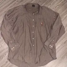 Warner Bros Looney Tunes Tasmanian Devil Vintage Checkered Button Up Shirt