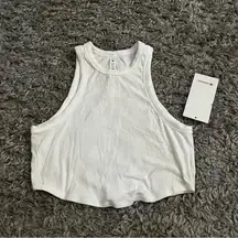 Lululemon white hold tight cropped tank size 10