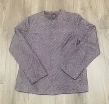 Eileen Fisher Silk Quilted Jacket Lined Size M Medium Purple Plum