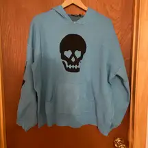 Blue And Black Skull Hoodie