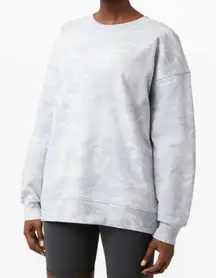Lululemon Perfectly Oversized Crew Neck Sweatshirt Size 20 XXL White Gray Camo