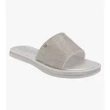 Juicy Couture Women Shoes Sandals Yippy Silver Rhinestones Slide Size 6