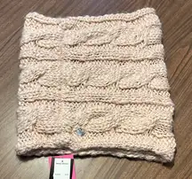 NEW Betsey Johnson Knit Cowl Neck Scarf Embellished Pearls Light Pink NWT