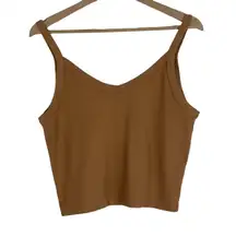 Wild Fable Cropped Tank Top Womens XXL Brown Ribbed Basic Minimalist Casual Fall