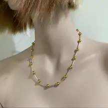 Premier Designs PD Signed 2-tone Necklace