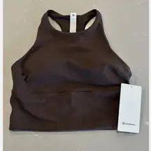 NWT Lululemon Logo Elastic Everlux Shelf Tank Espresso / Bone | Size 6