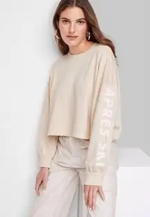 Wild Fable Cream Apres Ski Cropped T-Shirt