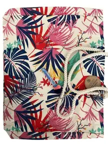 Palm Leaf Canvas Beach Travel Tote