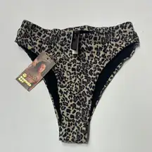 Sommer ray Leopard Print  high waisted Bikini Bottoms S