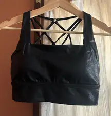 Buffbunny Snakeskin Shiny Black Padded Sports Bra Athletic Workout‎ Top Size S