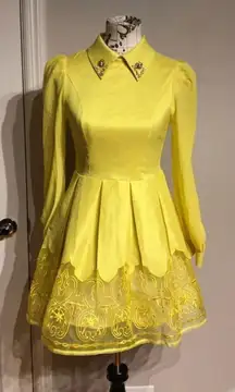 Handcrafted Imported Lace Fairytale Long sleeve Puffy anime cosplay Lolita pleated overlay kawaii sweet