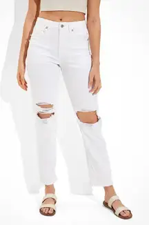 American Eagle Outfitters white Mom Straight Jeans size 10‎