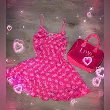 RARE VINTAGE PINK 86’ Victoria's Secret - Love & Romance mini dress with purse