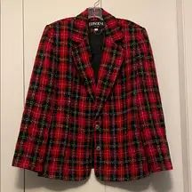 Cusco Red and Black Plaid Women's Blazer