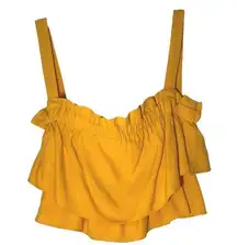 IORANE mango ruffle Crop Top women sz M