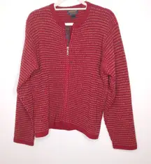 Woolrich red zip up pullover sweater size large
