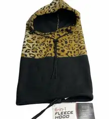 Arctic X black leopard print 6-in-1 fleece hood balaclava neck warmer face mask