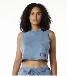 Women’s Alphalete  Very Terry Crop top Cutoff - Celestial Blue Size Small
