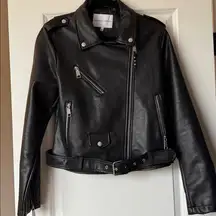 Rebecca Minkoff Faux Leather Moto Jacket Large