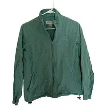 Orvis green full zip jacket pockets comfortable cotton top overcoat fall spring