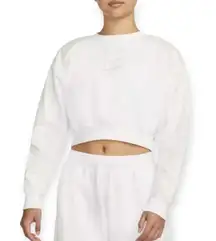 Nike | 2XL | Opal Fleece Pearl Sleeve Swoosh Graphic Crewneck Cropped Sweatshirt