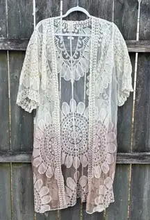 Mystree Ombré Boho Lace Kimono S/M