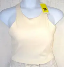 NWT All In Motion Light Support Ribbed Flex Cropped Sports Bra Cream Size XXL