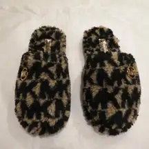 Michael Kors  Black Camel Alexis Closed Toe Sherpa Slides