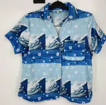Frankie’s Bikinis button down shirt,‎ cover up, beach wear, size Medium