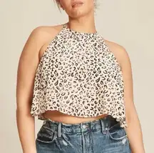 11 HONORE Tank Blouse Size 14 Plus Size NWT Cropped Curvy Animal Print Halter