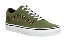 Vans Old Skool Leopard Army Green sneakers size 6.5
