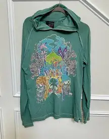 ED HARDY WOMENS SAGE PULLOVER BLING HOODIE SIZE LARGE Rhinestones Long sleeve