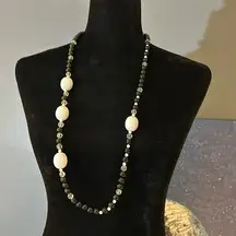 Vintage Stamped  Beaded Necklace