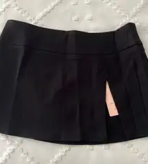 black mini skirt with slit