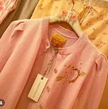 NWT Loveshackfancy x Le Lion puff sleeve laurs cardigan sweater