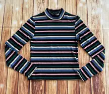 H&M Women’s Turtleneck Striped Blouse Sz Small